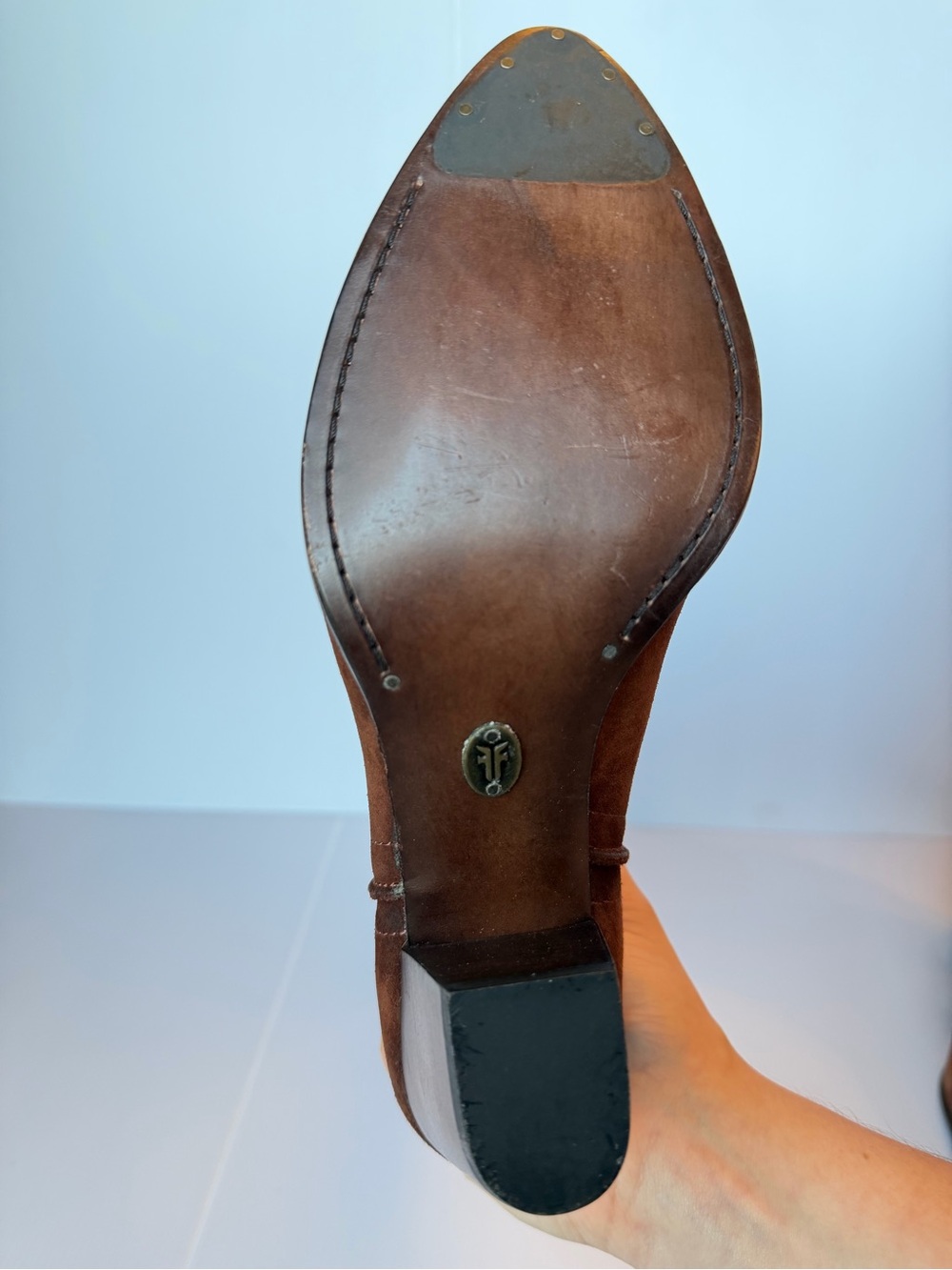 NWB Frye Renee Seam Tall Suede Western Boots 9.5M - Picture 11 of 15